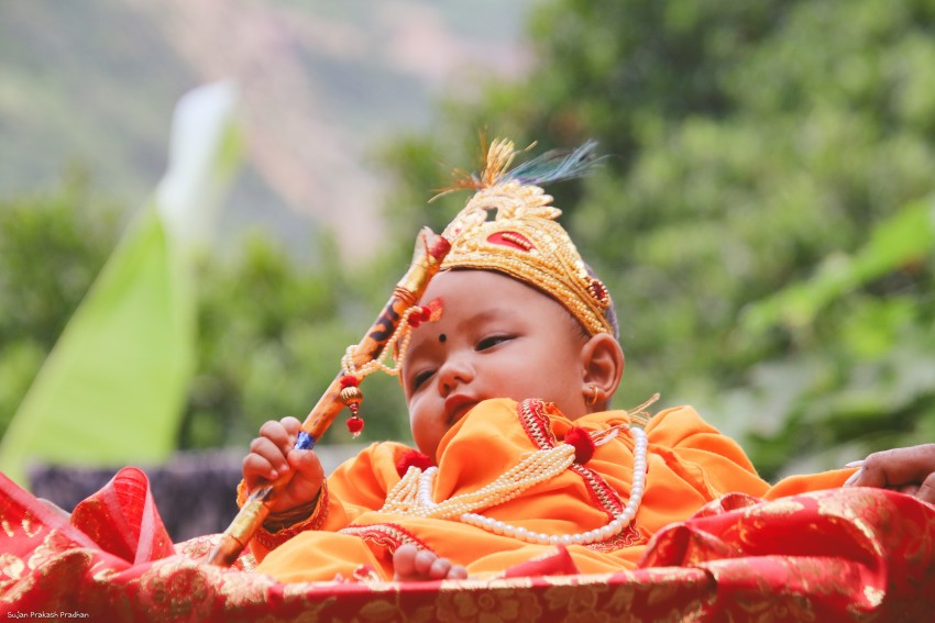 Little krishna Jii on the occasion of Krishna Janma Asthami. - Photo ...